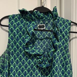 Mud Pie Blue and Green Sleeveless Dress